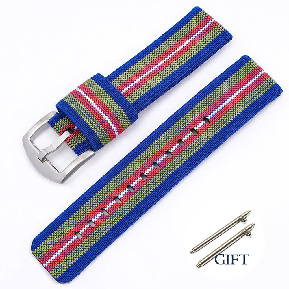 Elastic Strap for Seiko SKX007 Nylon Watch Band for Rolex for Tudor Military 18/20/22/24mm Wristband Military Quick Release Belt