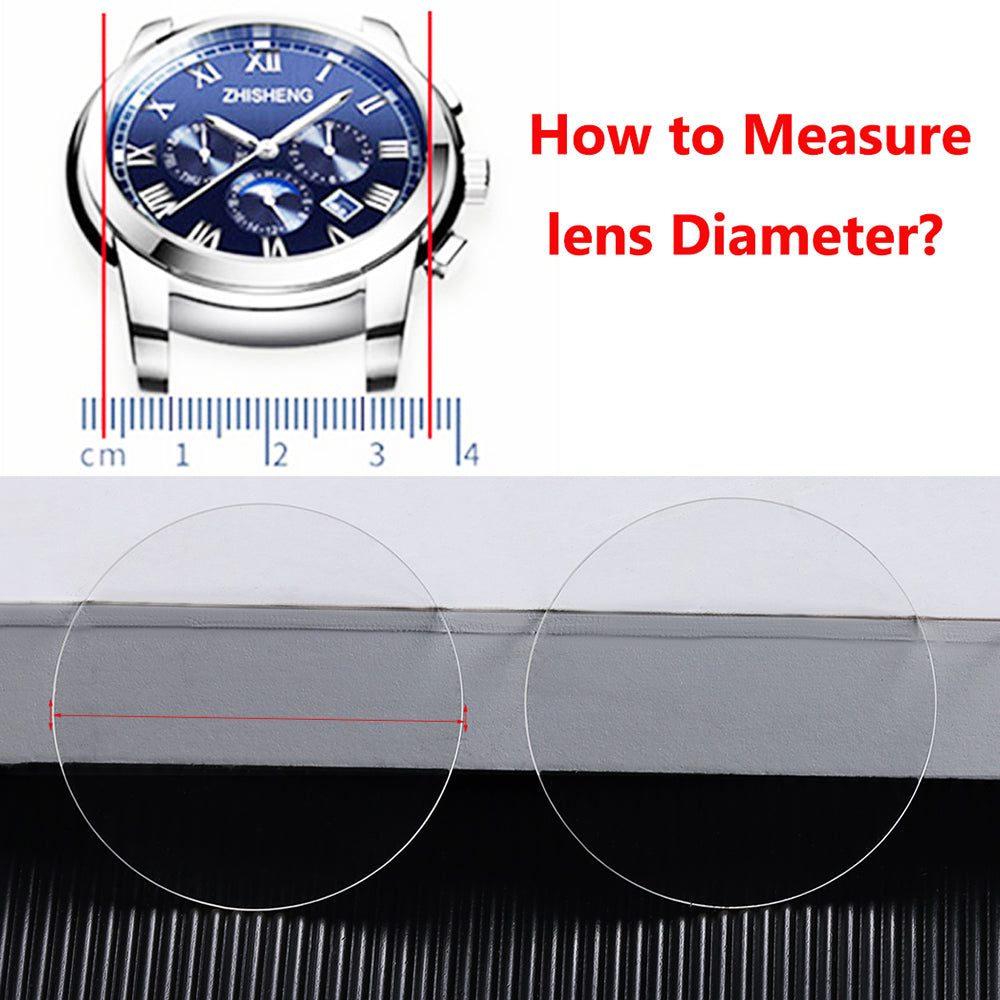 2pcs Watch Glass 28-42mm Diameter Watch Repair Tools Smart Watch Replacement Glass Crystal Lens Round Watch Tempered Film