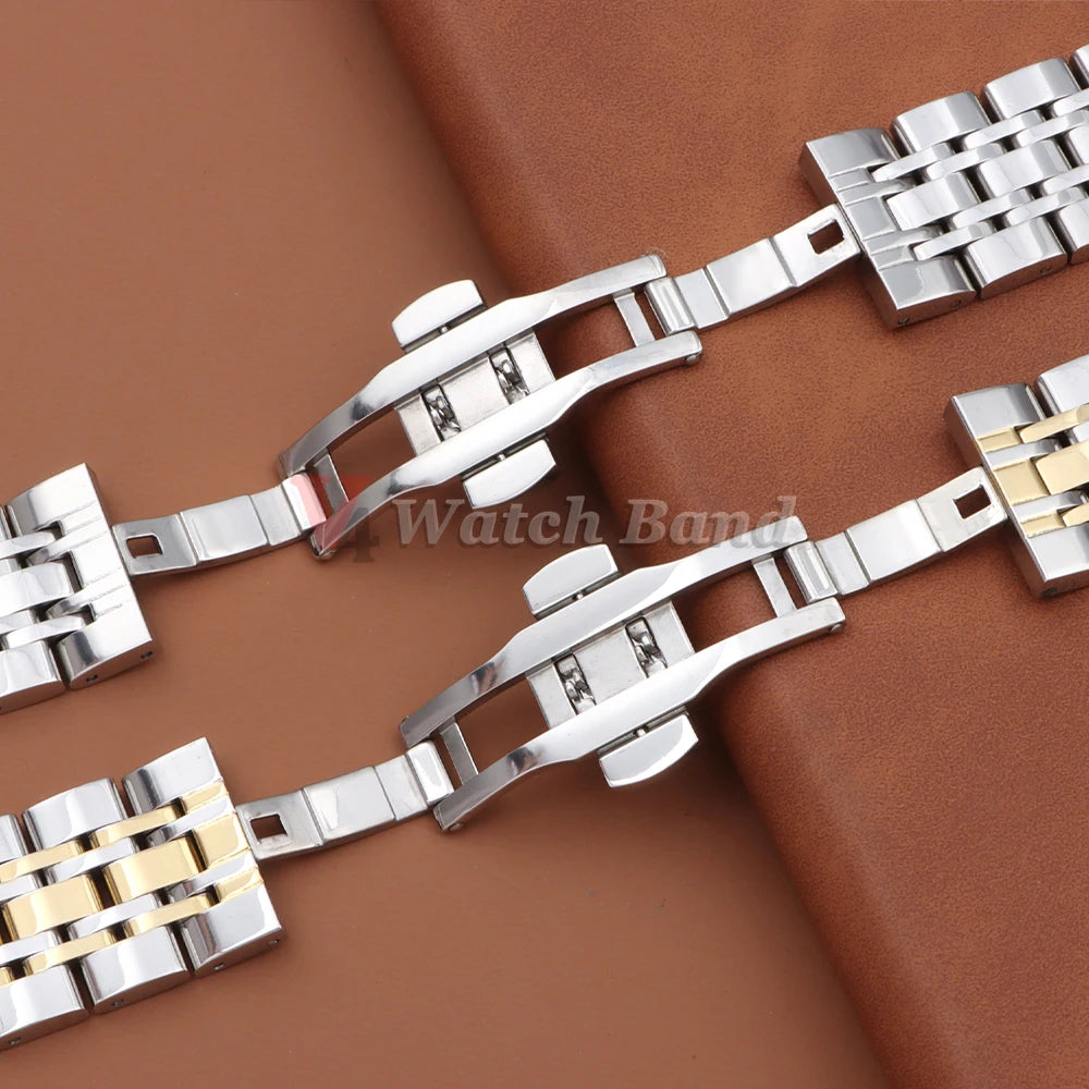 16/18/19/20/21/22/24mm Solid Stainless Steel Watch Band for TISSOT Butterfly Buckle 304L Metal Wrist Strap for Omega for Seiko