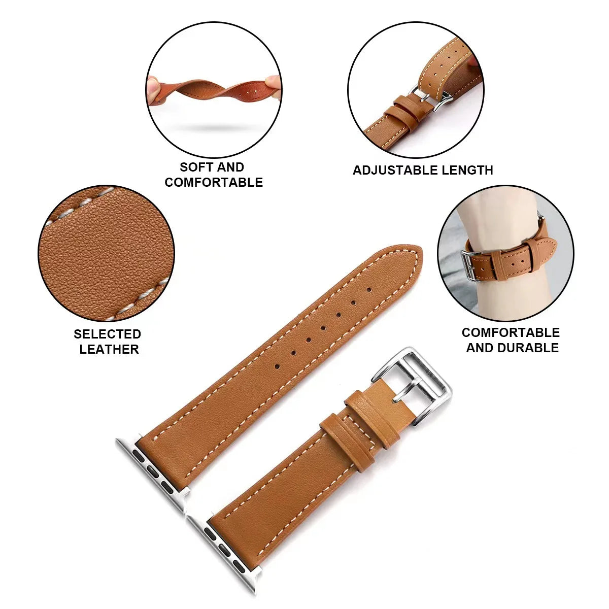 Vintage Leather Strap For Apple watch band 44mm 49mm 45mm 42mm 46mm 40mm correa bracelet iWatch series 7 8 6 SE ultra Watchband