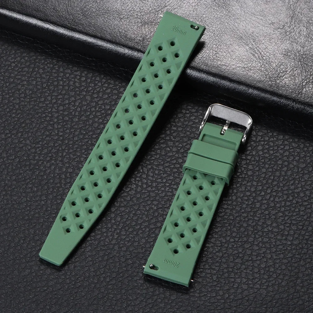 18mm 20mm 22mm Tropic Silicone Watch Strap for Fossil for Seiko Bands for Oris for Omega Replace Rubber Bracelet Quick Release