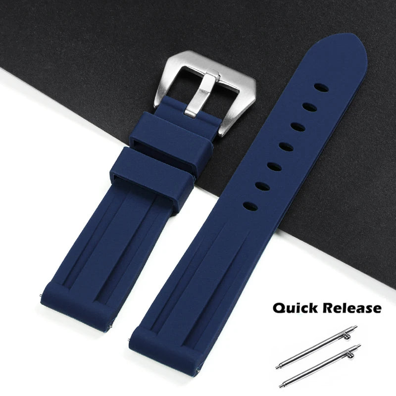 20 22mm Strap for Panerai PAM 24mm 26mm Watch Band for Omega for Seiko Quick Release Silicone Wristband for Casio Sport Bracelet