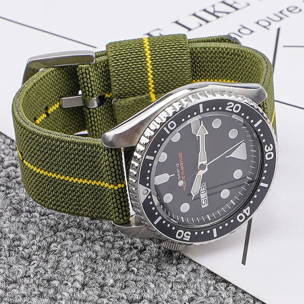 Elastic Strap for Seiko SKX007 Nylon Watch Band for Rolex for Tudor Military 18/20/22/24mm Wristband Military Quick Release Belt