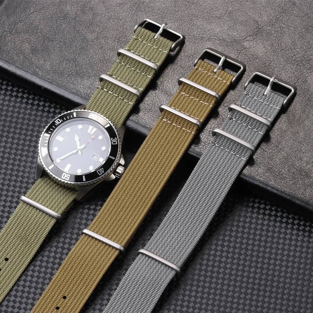 High Quality Ribbed Nylon Bands for Omega 20mm 22mm 18mm Strap for Seiko Military Casual Watchband Army Sport Bracelet Replace