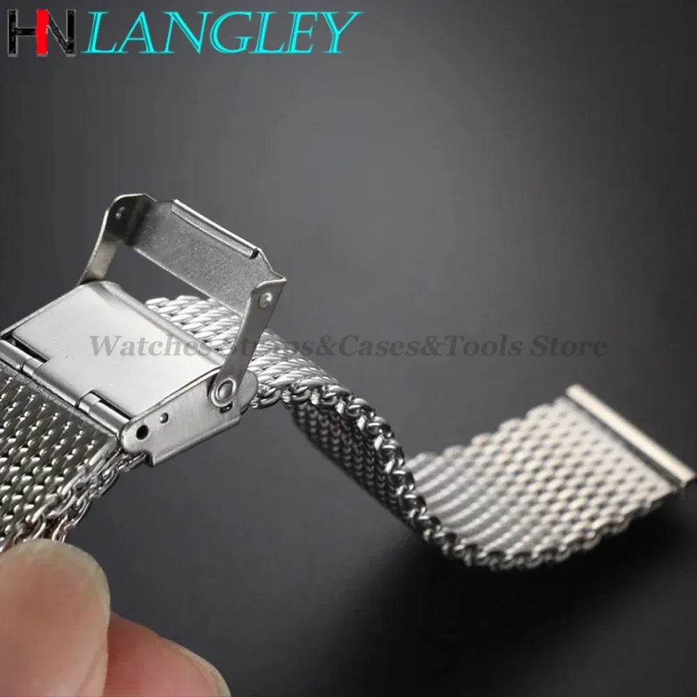 0.6mm 1.0mm Milanese Mesh Watchband 18mm 20mm 22mm 24mm Stainless Steel Bracelet 3mm Thick Strap Heavy Wristband with free tool
