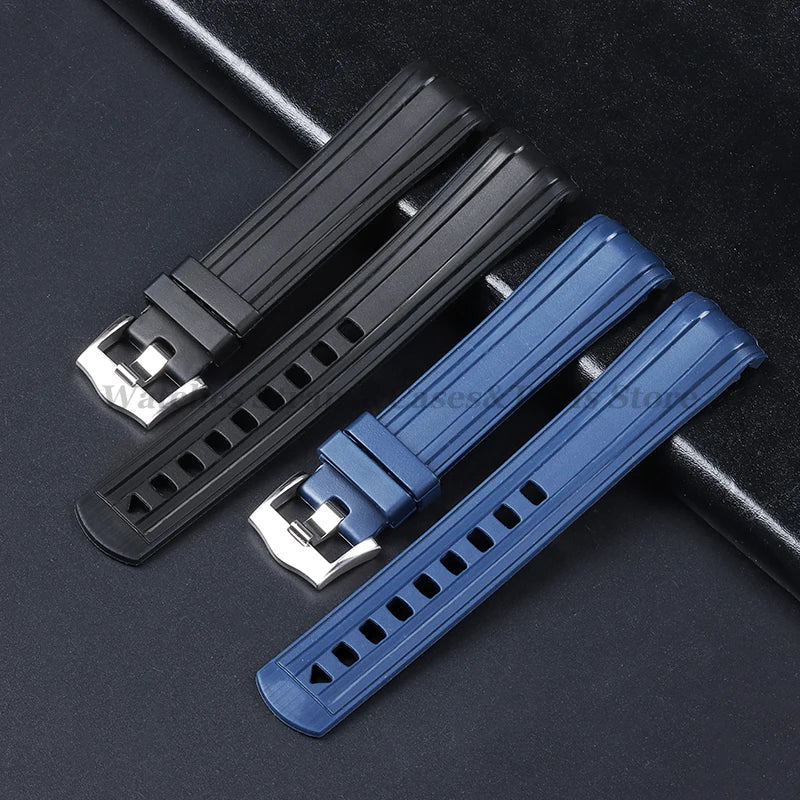 Soft Rubber Watch Strap 20mm Curved End for Omega for Seamaster 300 Silicone Waterproof Diving MenWomen Sport Watchband Bracelet