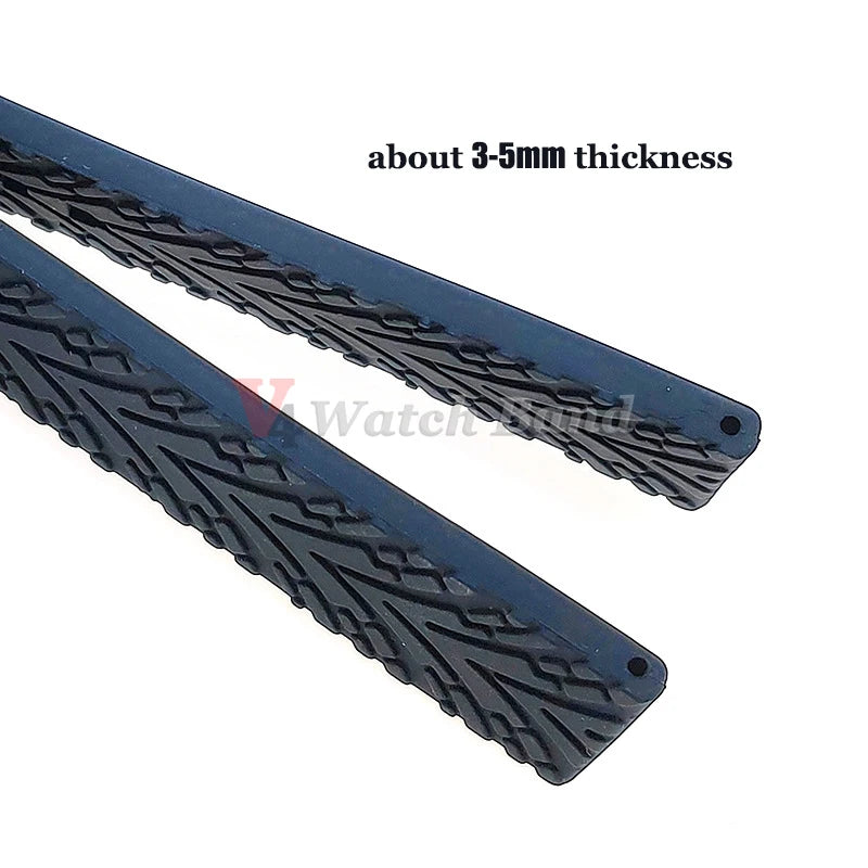 XXL Extended Length Big Size Wrist Strap 14+9cm for omega Watch Band for Rolex Waterproof Rubber Bracelet for Seiko 20mm 22mm