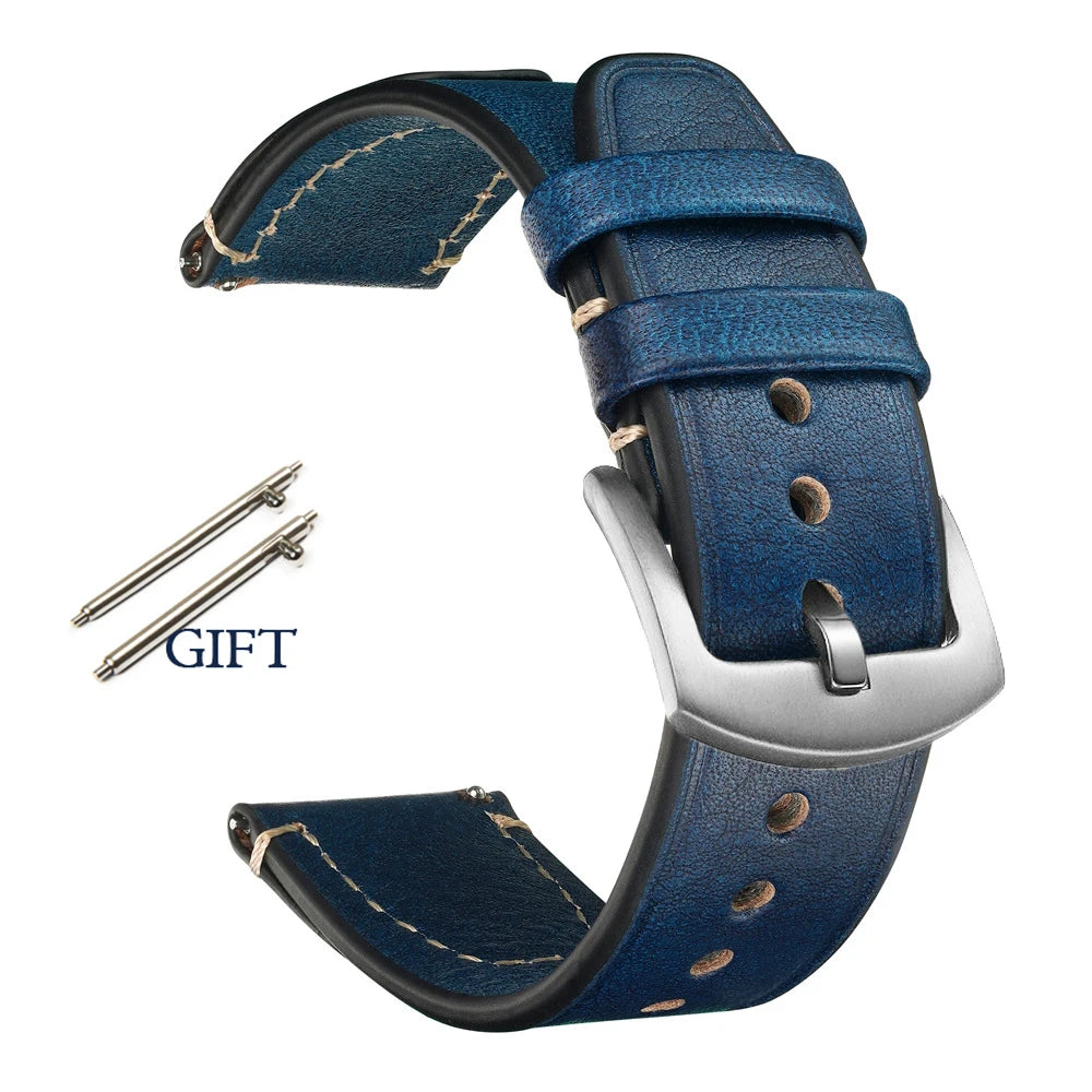 Retro Genuine Leather Watchband for Seiko Snxs79 Watch Straps Men Women for Rolex Oyster 18mm 20mm 22mmWrist Belt Bracelet