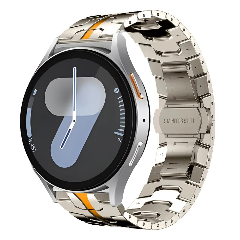 Metal Strap For Samsung Galaxy Watch 7 40/44mm Stainless Steel Band 20mm For Galaxy Watch 4/5/6 46mm Business Bracelet Wristband