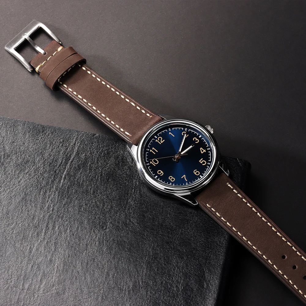 Genuine Cowhide Leather Strap for Samsung Galaxy Watch 6 5 4 Soft Breathable Retro Wristband for Seiko 20mm 22mm Wrist Bracelet