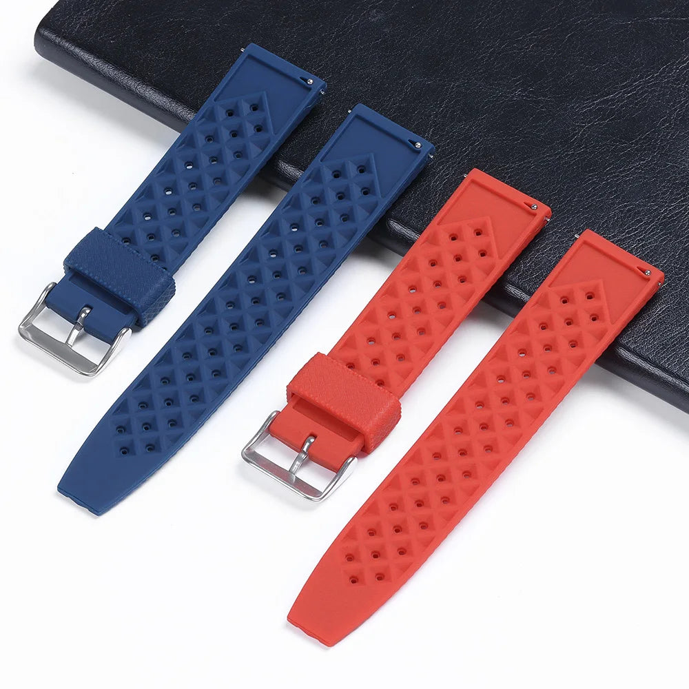 Premium Tropic Rubber Watchband for Seiko 20 22mm Quick Release Band for Fossil Strap for Oris Silicone Tropical Waterproof Band