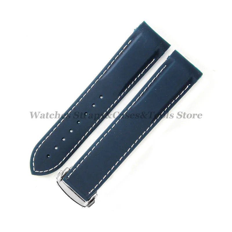 20mm 22mm Soft Rubber Watchband for Omega for Seamaster 300 for Speedmaster Planet Ocean Bands Silicone Waterproof Sport Straps