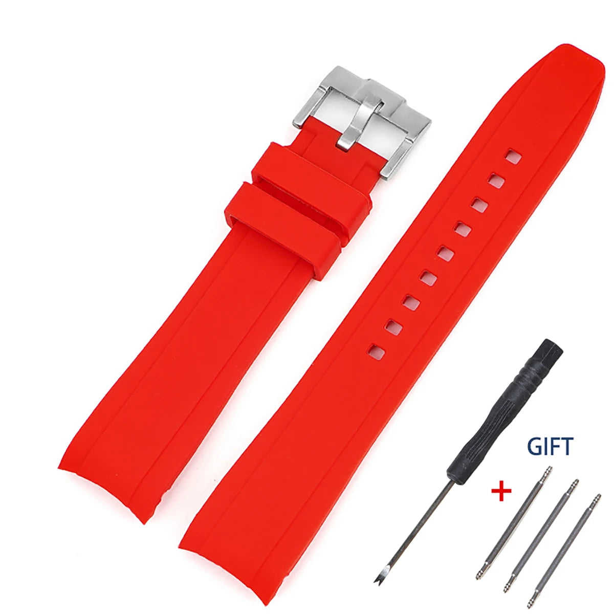 For Seiko ForCitizen Curved End Silicone Strap for Rolex Arc Rubber Watch Band for Swatch for Omega Joint Model Bracelet 20/22mm