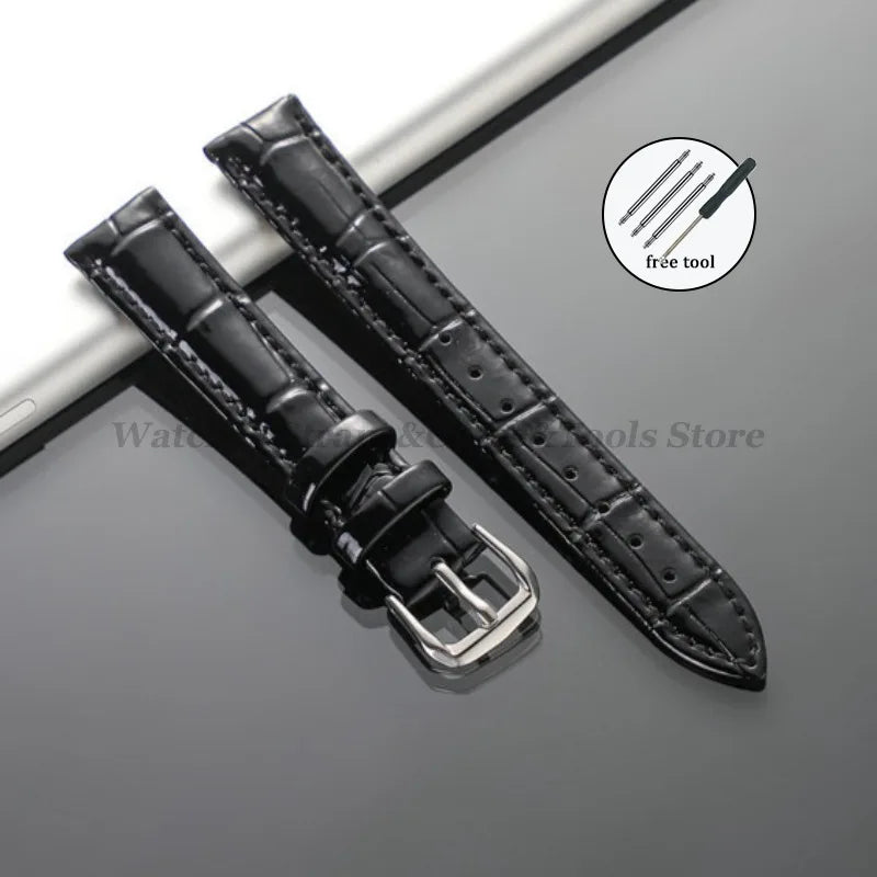 Leather Calfskin Strap Slub Pattern Watch Band 12/14/16/18/19/20/21/22mm for Seiko for Men Women Universal Watchband Accessories