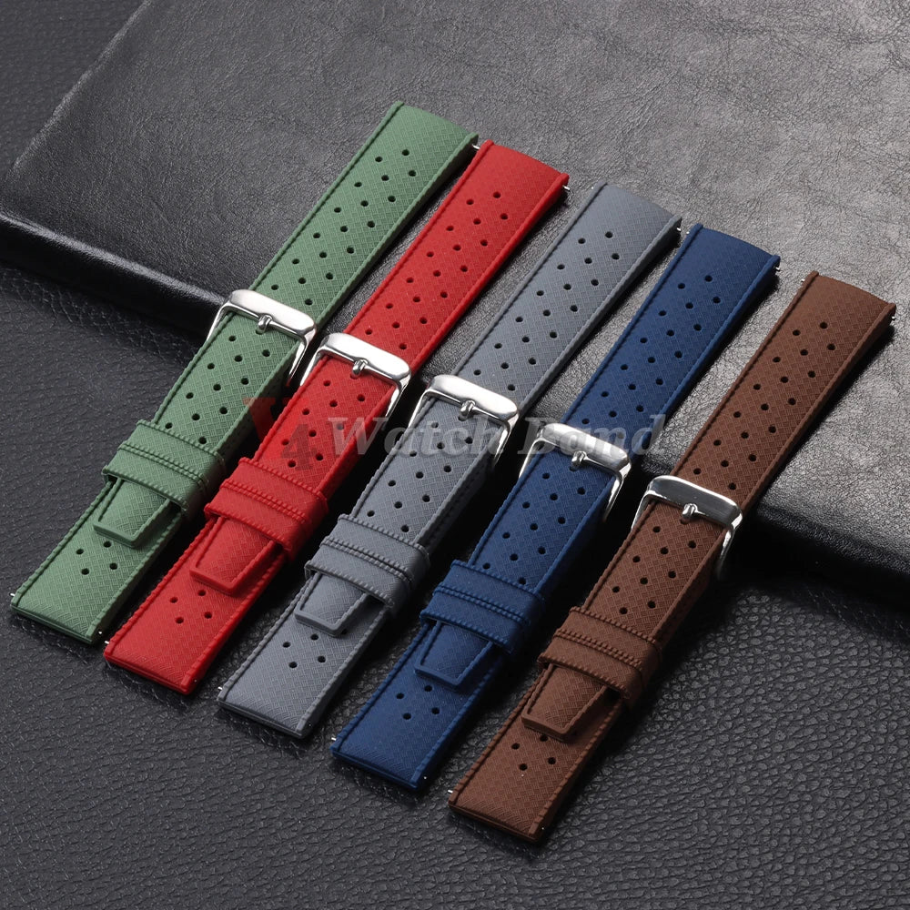 18/20/22mm Premium Grade Tropical Rubber Watch Strap for Fossil for Seiko Bands for Oris for Omega for S-eiko SRP7J1 Watch Bands