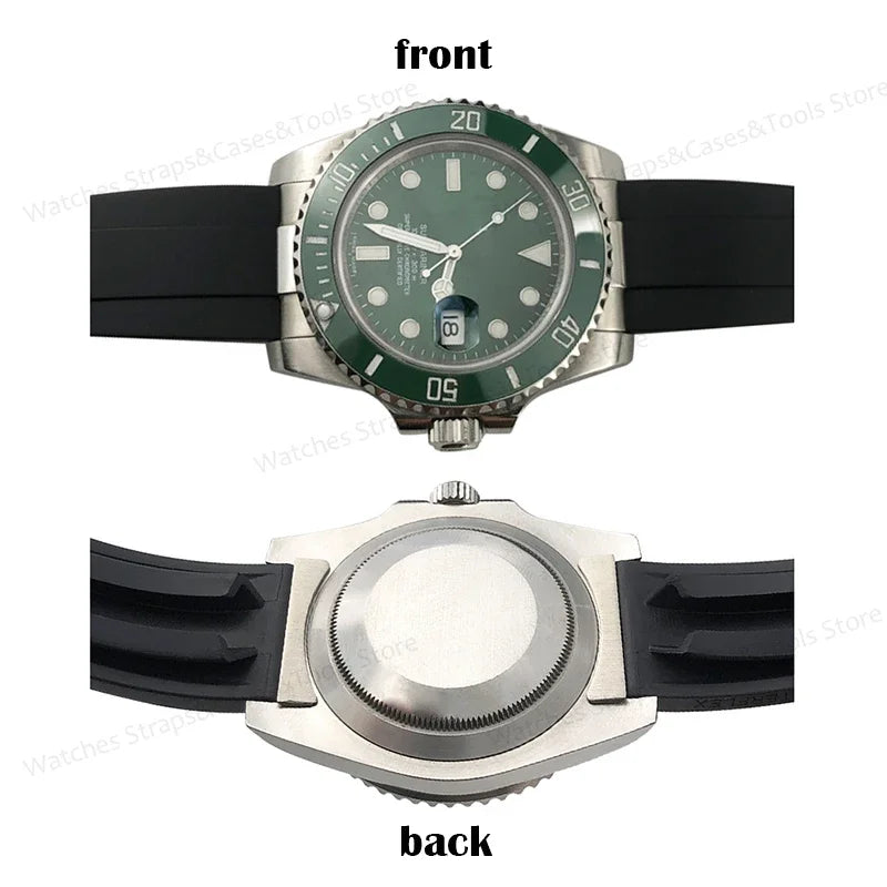 20mm Curved End Link Endlink For Rolex Watchband For Submariner Watch Band Rubber Leather Strap Metal Seamless Connection 2pcs