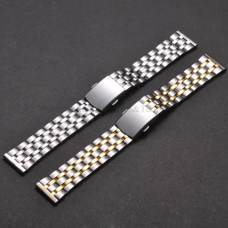 Stainless Steel Watch Strap Folding Buckle Silver Gold Women Men Bracelet 18mm 20mm 22mm for Huawei Watch Gt3/Gt4 46mm Wristband