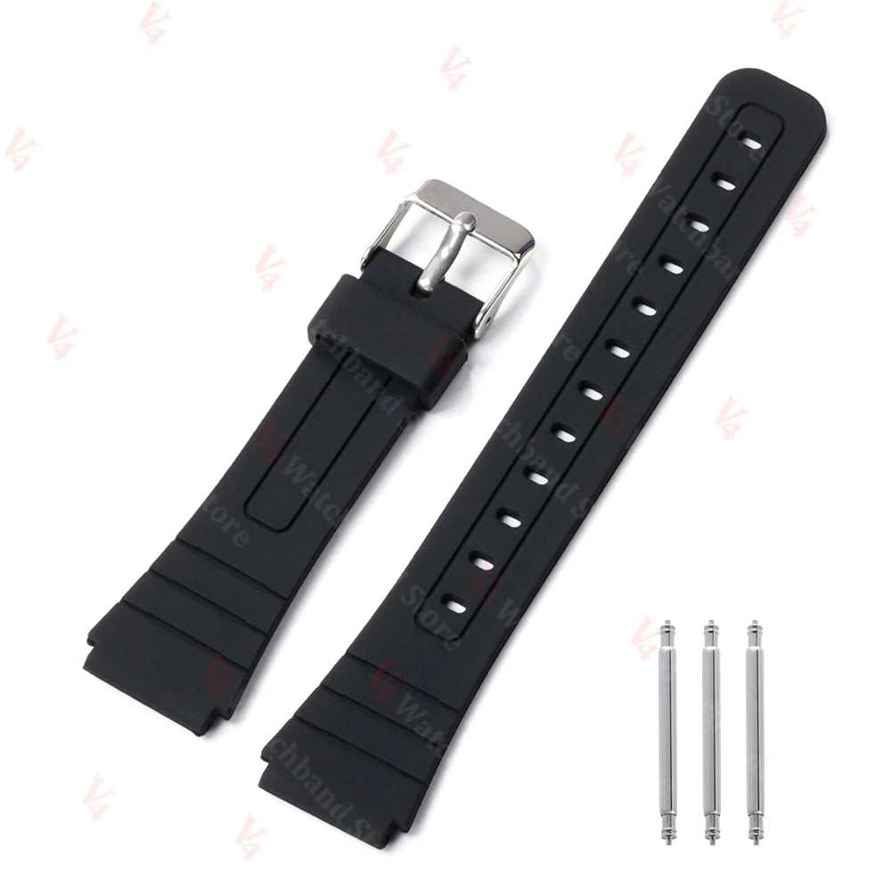 18mm Soft Silicone Watch Strap for Casio W800H SGW400 F91W F84 F105/108 A158/168 AE1200/1300 Band F-91W F84 F105 Resin Bracelet