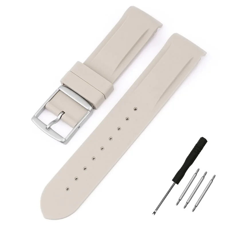 Curved End Rubber Watchband 20mm for Omega for Moonswatch Men Women Waterproof Sports Watch Strap Band For Brand Watches