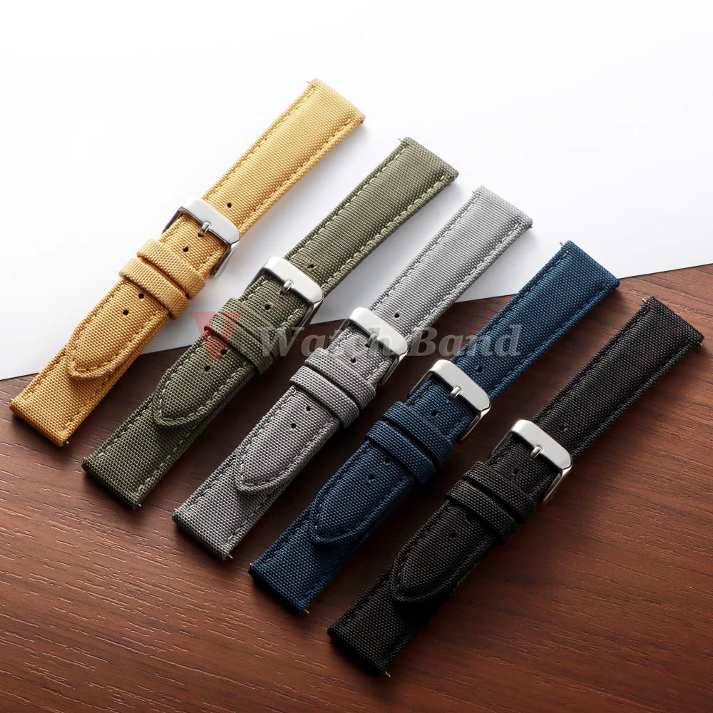 Sailcloth Strap for Omega Genuine Sailcloth Watch Band Premium Two Sided Nylon Quick Release Bracelet 20mm 22mm Sport Wristbelt