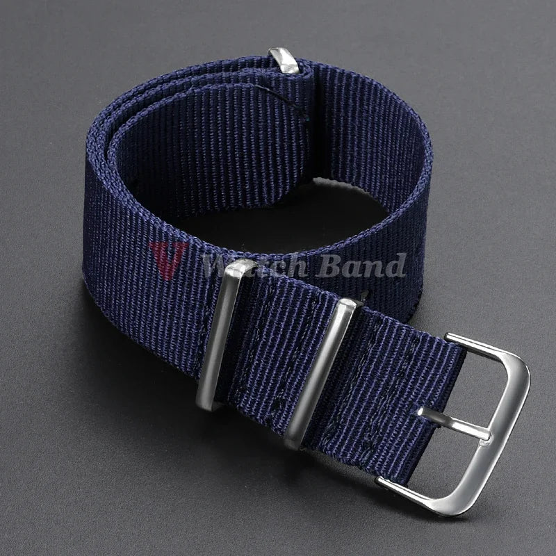 18 20 22mm Strap Nylon Watch Band Military Striped Watchband Replacement Women Men Army Casual Sport Wrist Bracelet