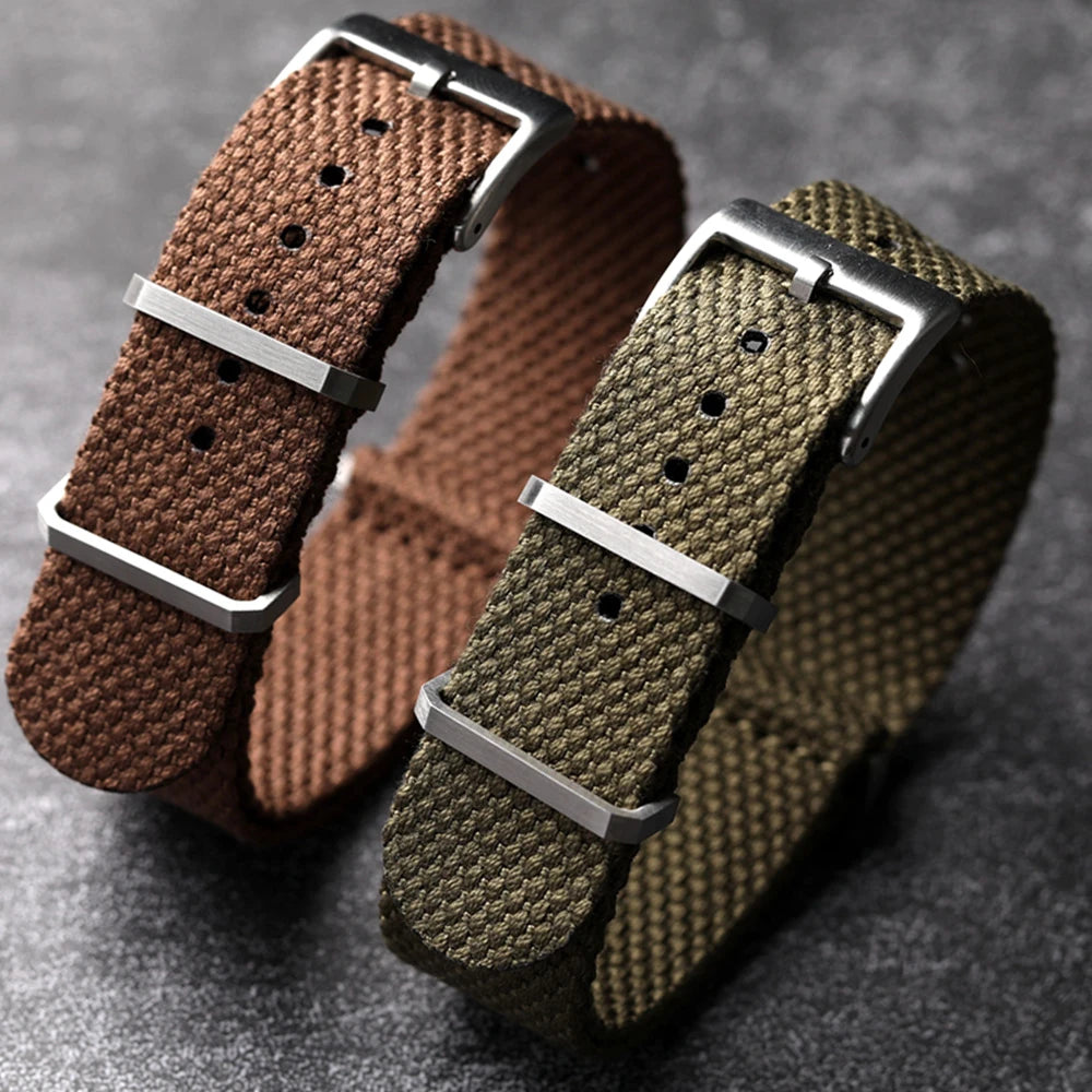New Nylon Cotton Straps 20mm 22mm Soft Watchband for Seiko Military Braid Wristband Sport Retro Bracelet for Omega Seamaster 007