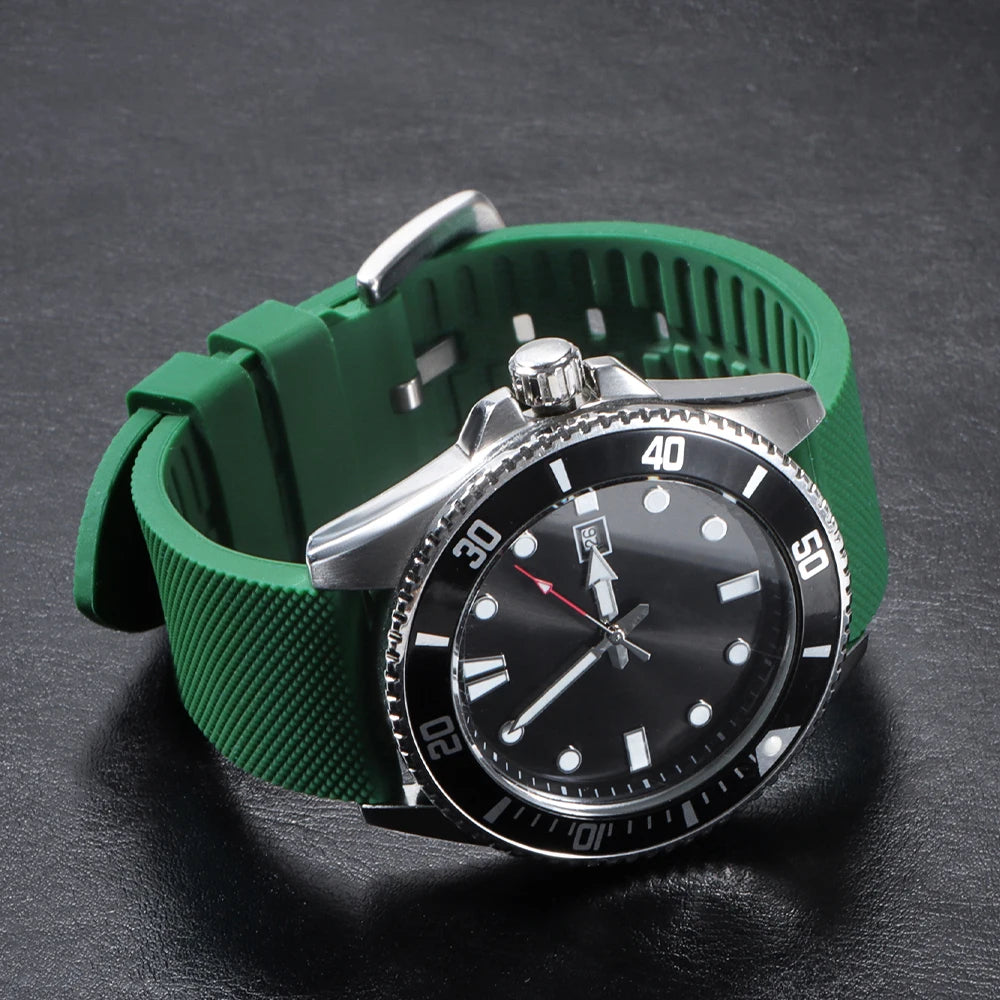 Classic Tropical  FKM Rubber Watch Strap for Seiko 20mm 22mm Watchband for Oris Wristbelt for Fossil Replaement Bracelet Belt