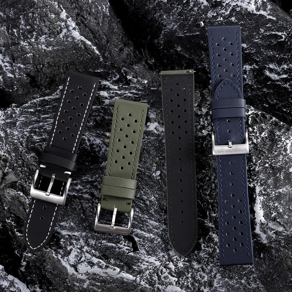 Waterproof Sailcloth Watch Strap for Rolex Two-Sided Nylon Watchband for Omega 18mm 20mm 22mm Quick Release Sport Wristband Belt