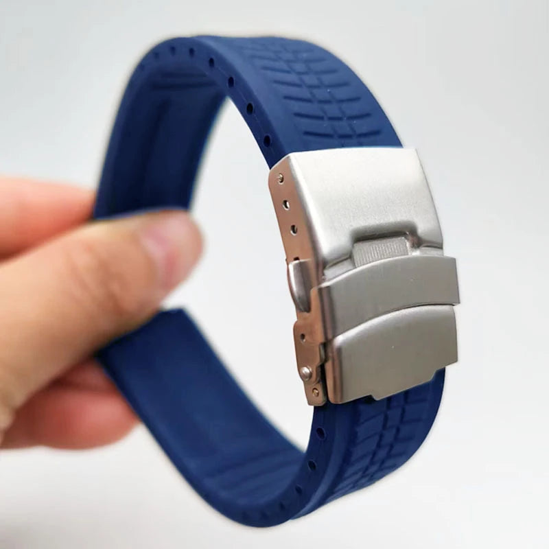 Silicone Watch Band Universal Quick Release Extended Adjust Bracelet 20/22/24mm Sports Watch Strap for Omega Watchband for Rolex