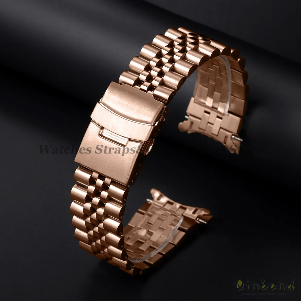 316L Stainless Steel Watch Band for Seiko for Jubilee Watch Curved End Strap 18/19/20/21/22/24/26mm Luxury Bracelets Accessories