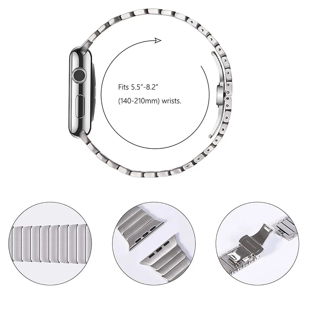Metal Band For Apple Watch 46mm Strap Stainless Steel Watchband For Iwatch Series 11 10 Ultra 49mm 42/44/45/40mm Business Correa