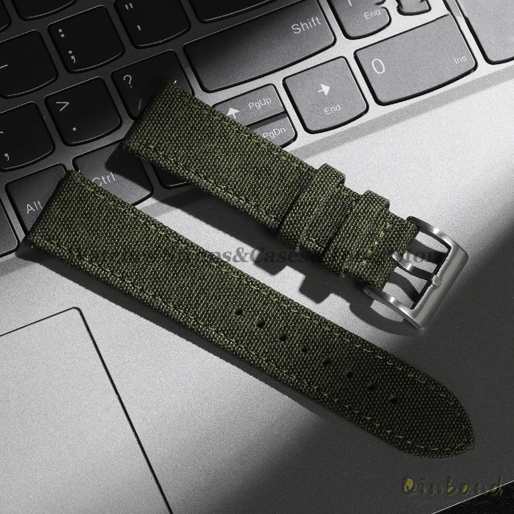 High Quality Sailcloth Watch Strap 18mm 20mm 22mm for Seiko Waterproof Fabric Watchband Quick Release Wristband WatchAccessories