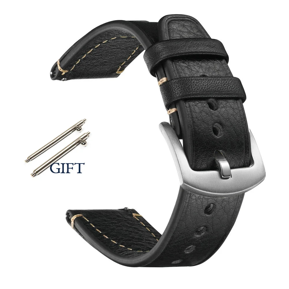 Retro Genuine Leather Watchband for Seiko Snxs79 Watch Straps Men Women for Rolex Oyster 18mm 20mm 22mmWrist Belt Bracelet