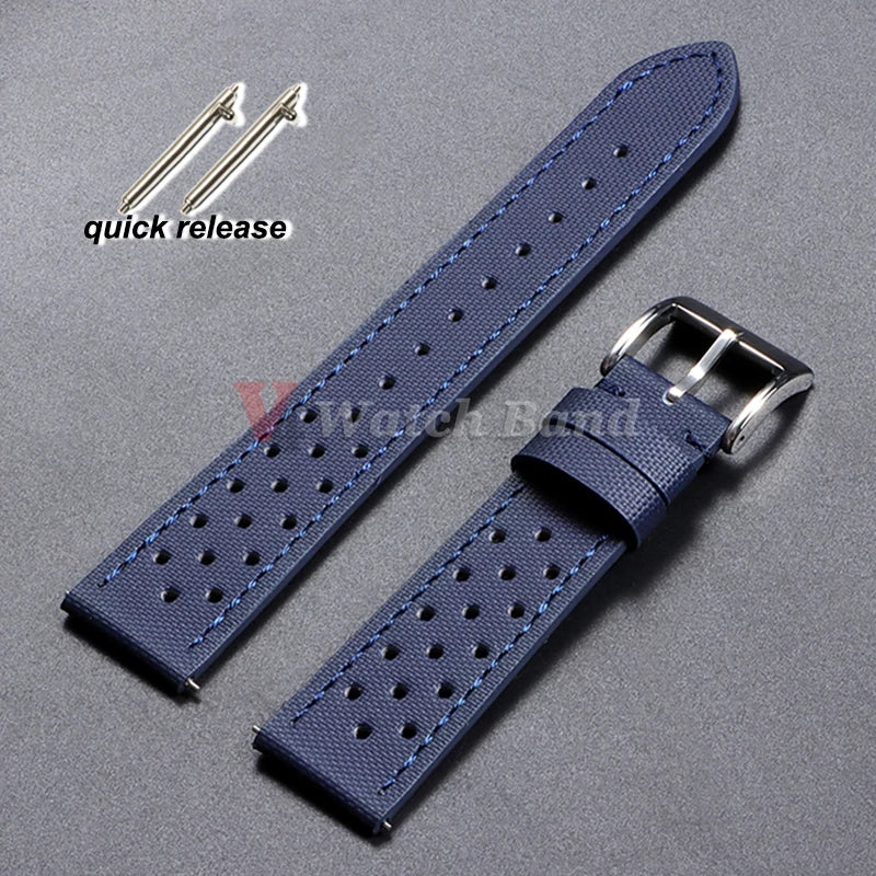18mm 120mm 22mm Quality Oxford Watchband for Tag Heuer Citizen for Seiko Watch Men Women Fabric Leather Waterproof Watch Strap