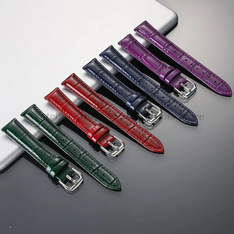 Leather Calfskin Strap Slub Pattern Watch Band 12/14/16/18/19/20/21/22mm for Seiko for Men Women Universal Watchband Accessories