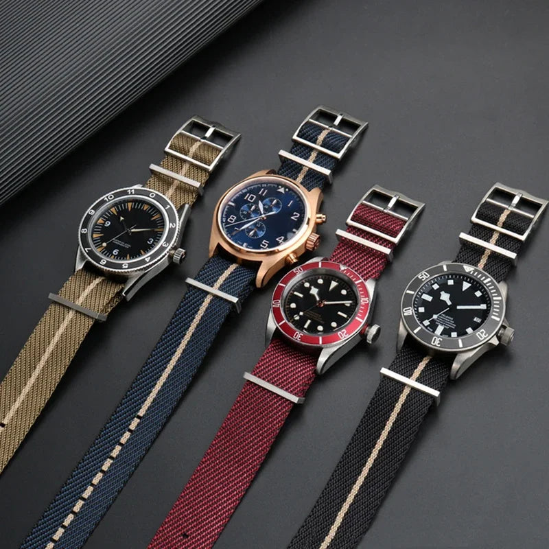 Premium Nylon Watch Band for Rolex for Tudor Army Military Strap for Seiko Fabric Canvas Bracelet Men Sport Wristband 20mm 22mm