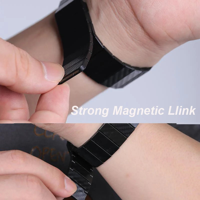 20mm 22mm Watch Strap for Samsung Galaxy Watch7 6 5 4 3 Classic 47mm 43mm Pro 45mm 40mm 44mm Magnetic Carbon Fiber Bracelet Band