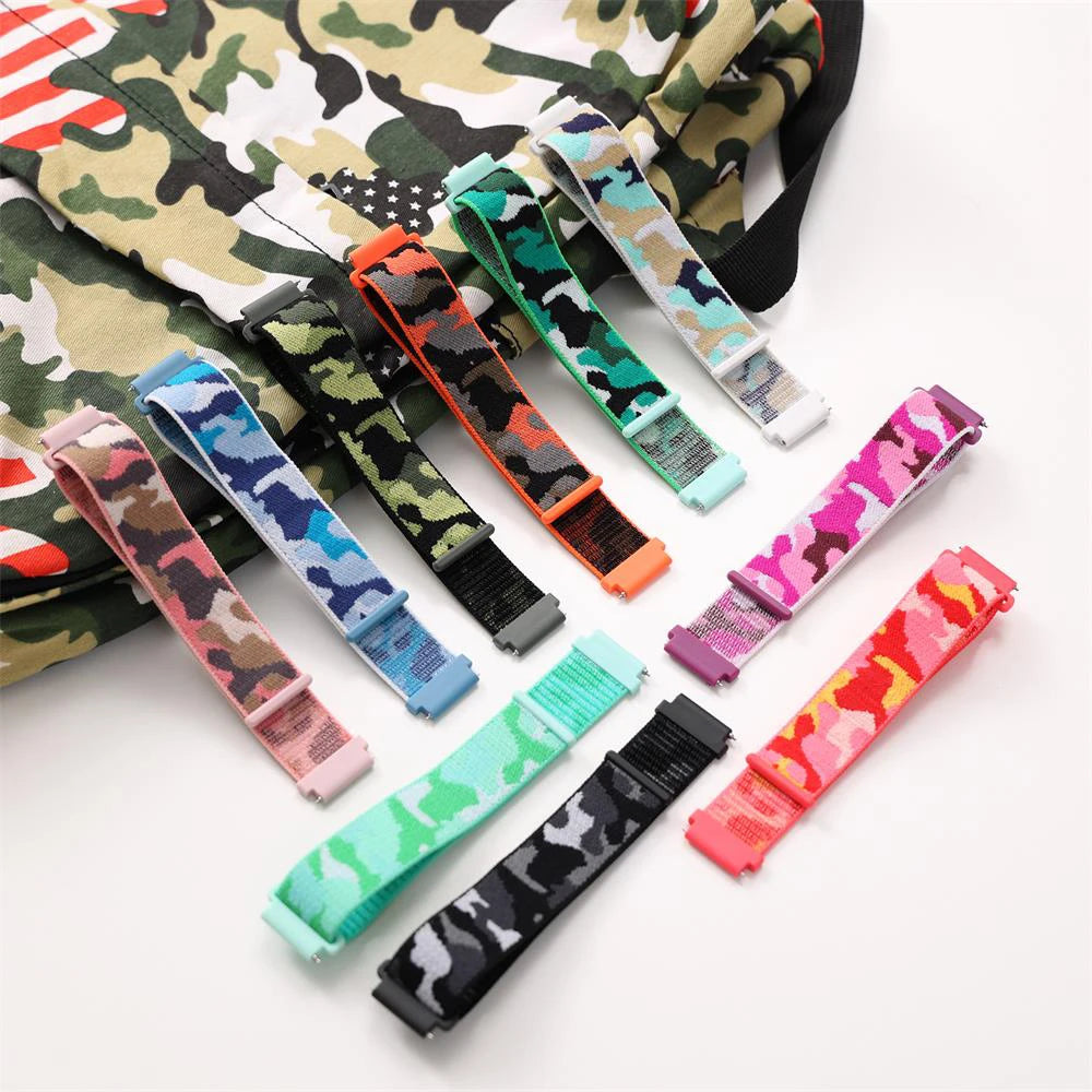 20mm 22mm Strap For Amazfit GTS/4/3/2E/GTS4/Mini/GTR 4/3/Pro/42mm/47mm/Strato GTR4 Nylon Camouflage Bracelet Amazfit Bip 3 Strap
