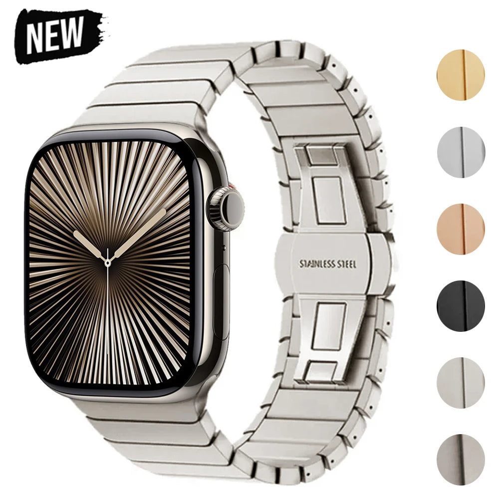 Metal Band For Apple Watch 46mm Strap Stainless Steel Watchband For Iwatch Series 11 10 Ultra 49mm 42/44/45/40mm Business Correa