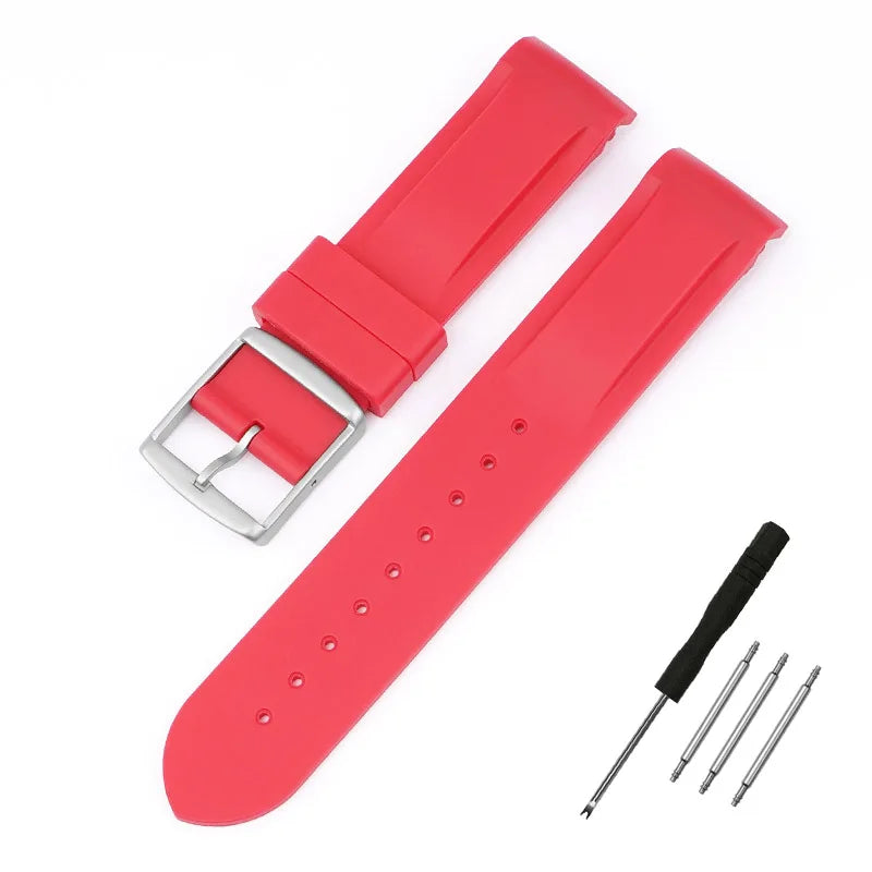 Curved End Rubber Watchband 20mm for Omega for Moonswatch Men Women Waterproof Sports Watch Strap Band For Brand Watches