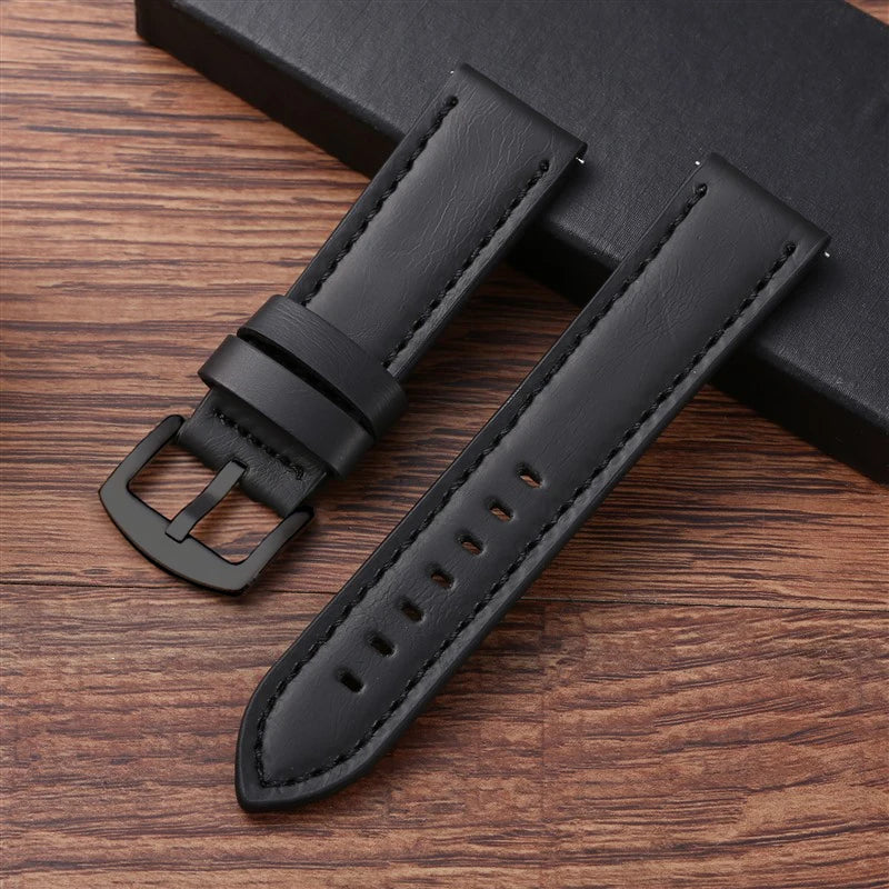 18mm 20mm 22mm 24mm Vintage PU Leather Strap Quick Release Universal Cowhide Watch Band Bracelet Sport Wristbelt Accessories