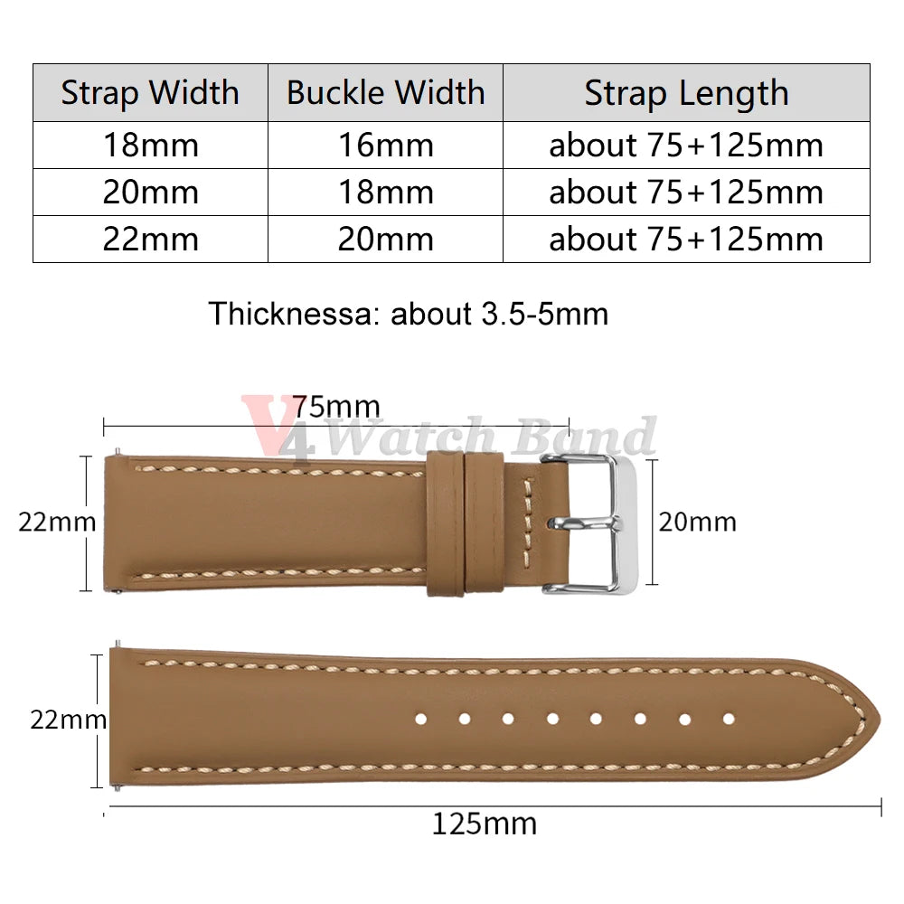 18mm 20mm 22mm Vintage Brown Strap for Omega Bracelets Quick Release Watch Band Genuine Leather Watch Strap for Seiko Replace