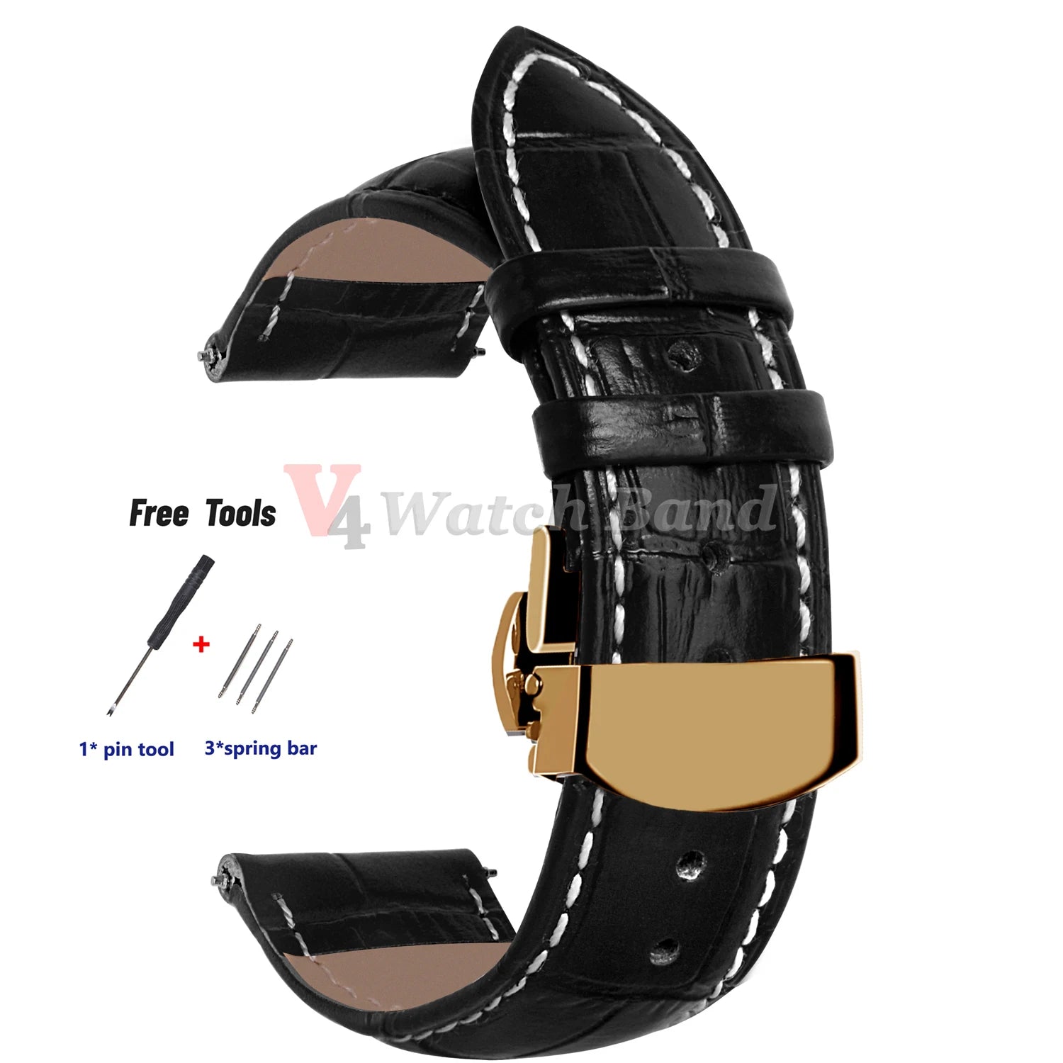 18mm 20mm 22mm 24mm Genuine Leather Watchband Crocodile Pattern Straps Men Women Replacement Universal Bracelet