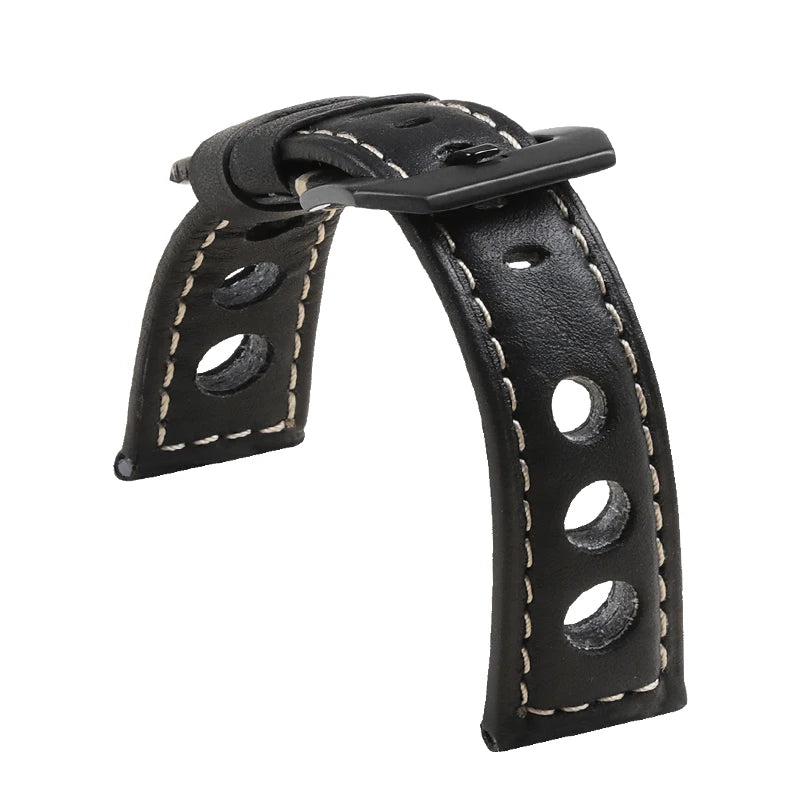 Vintage Cowhide Watchband Genuine Leather Strap for Omega for Panerai for Women Men Universal Breathable Bracelet 20mm 22mm 24mm