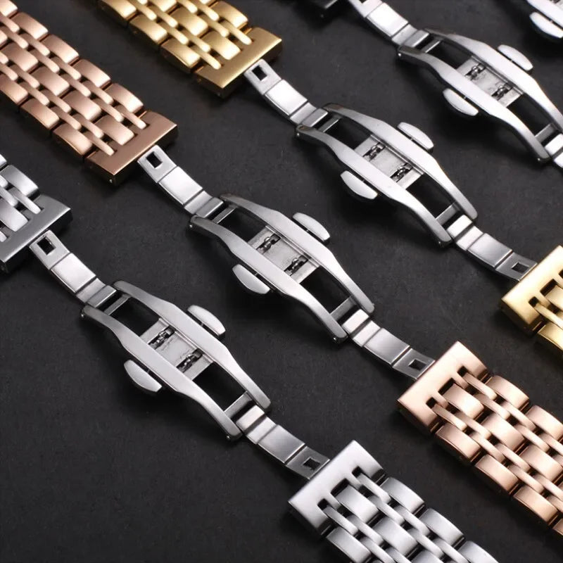 16/18/19/20/21/22/24mm Solid Stainless Steel Watch Band for TISSOT Butterfly Buckle 304L Metal Wrist Strap for Omega for Seiko