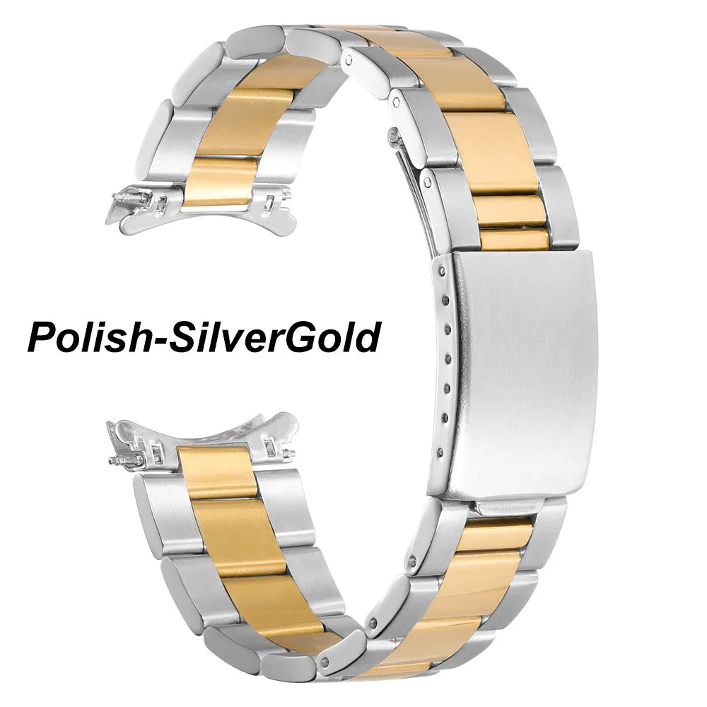 Luxury Curved End Watch Band 13mm 17mm 18mm 19mm 20mm 21mm for Rolex Oyster Perpetual King Stainless Steel Bracelet Accessories