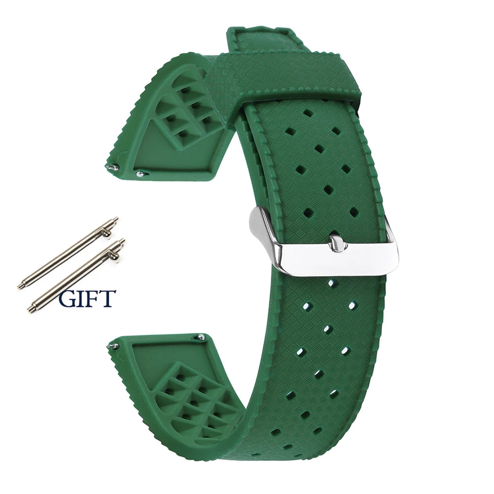 Premium Tropic Rubber Watchband for Seiko 20 22mm Quick Release Band for Fossil Strap for Oris Silicone Tropical Waterproof Band