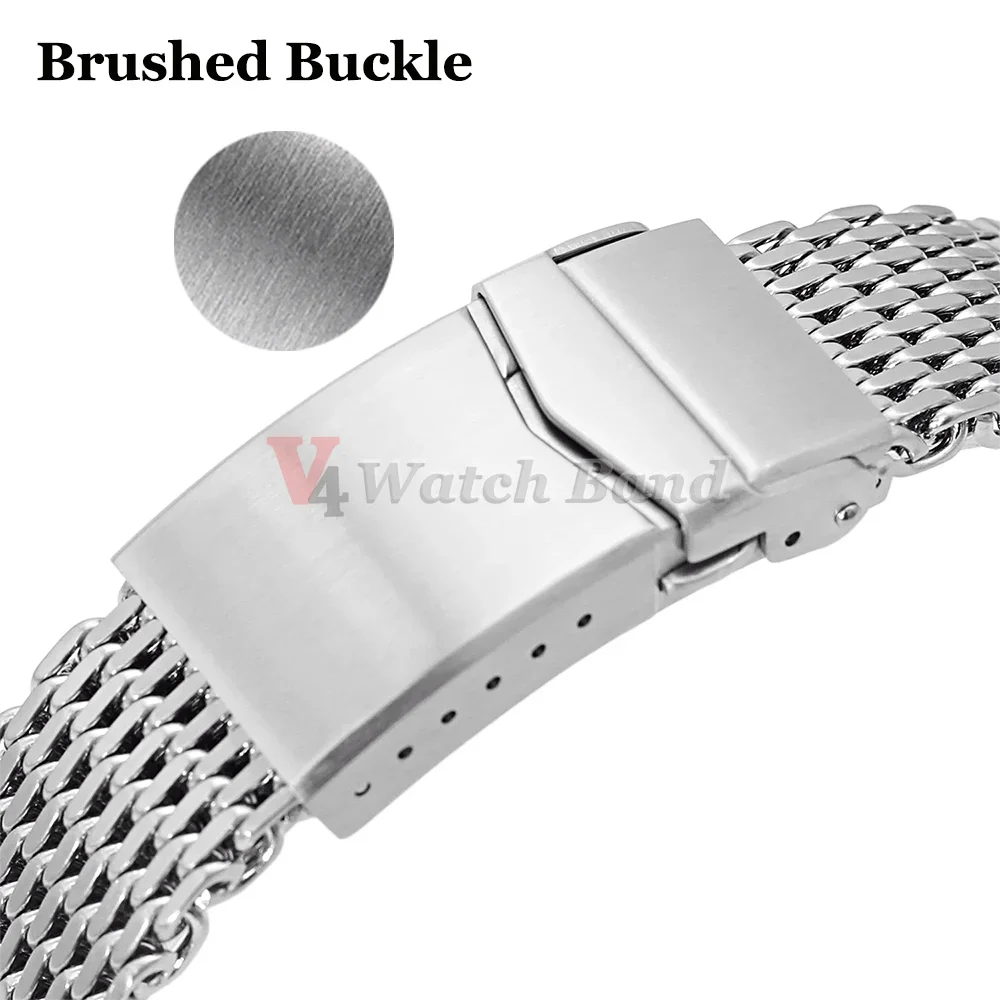 Luxury Milanese Loop 4.5mm Shark Mesh Strap for Casio MDV106 Watch Band for Seiko SKX007 Solid Buckle Watchband men Accessories