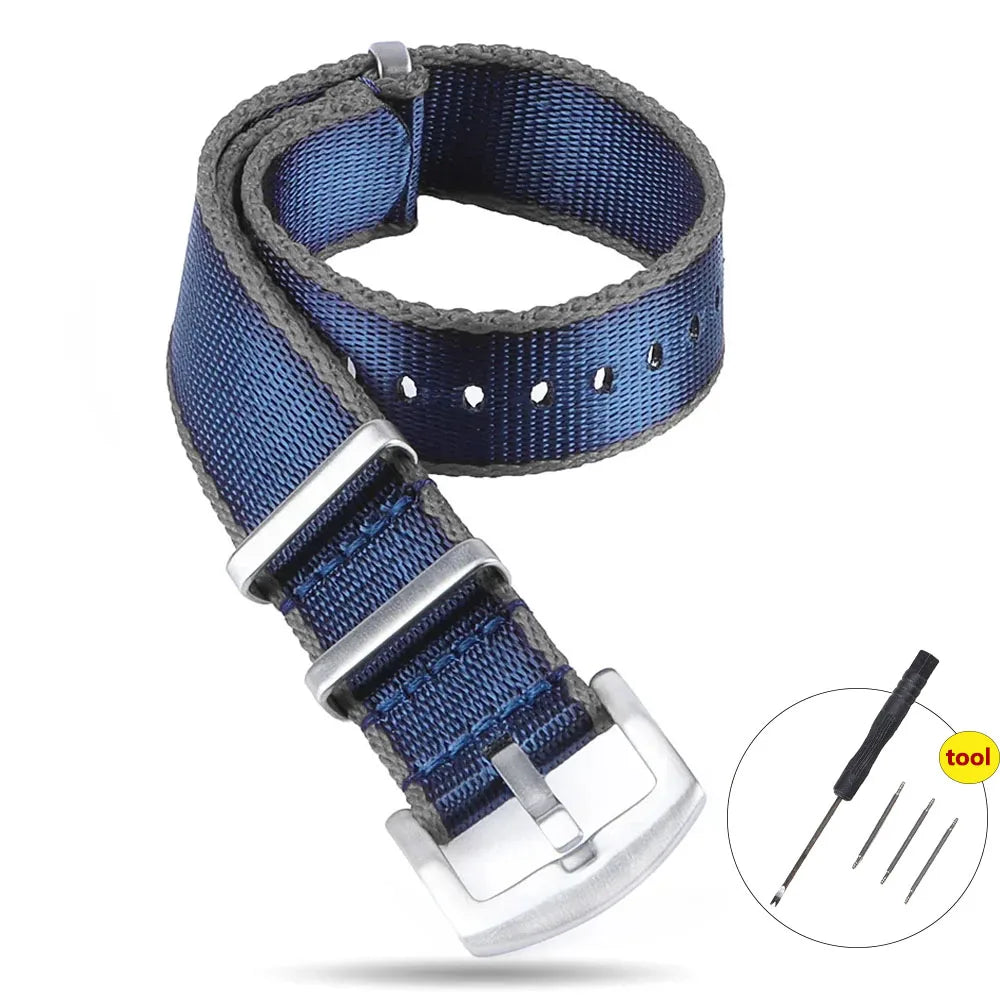 High Density Nylon Strap for Omega Seamaster 007 20mm 22mm Soft Nylon Bracelet for Seiko Military Watchband for Samsung Galaxy