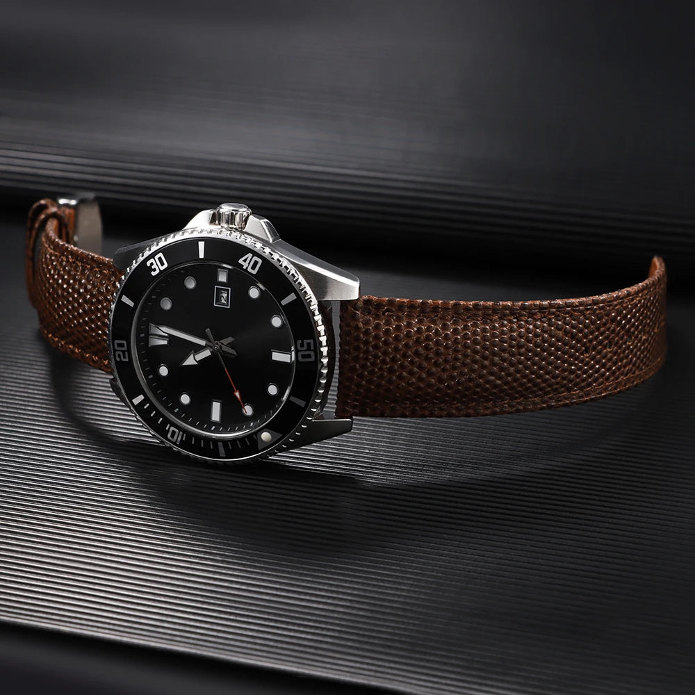 Cowhide Watch Strap Men Bracelets 14mm 15mm 16mm 18mm 19mm 20mm 21mm 22mm Lizard Pattern Leather Watch Band For Seiko For Omega